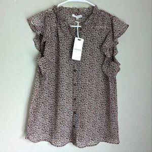 Nwt Office Minimalist Cottage Core Floral Small Blouse